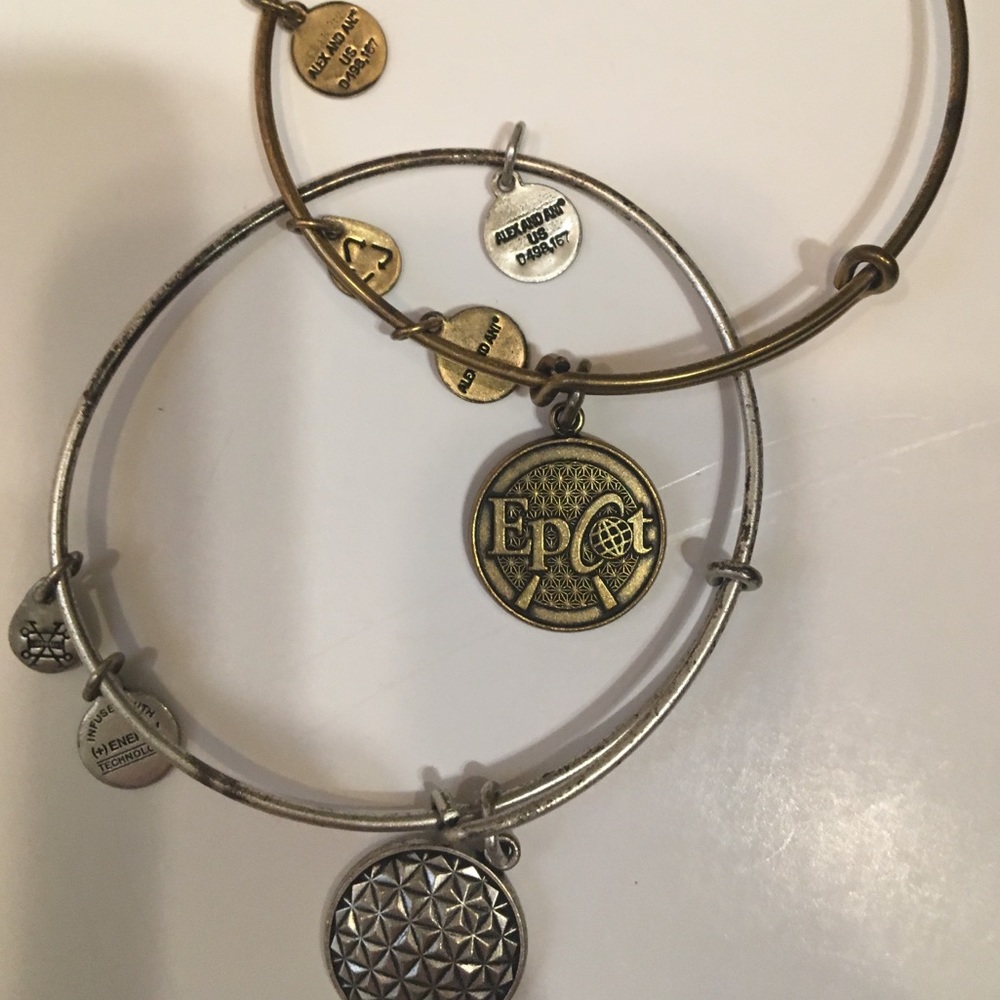 Set of Two Alex and Ani Epcot/Disney Bracelets